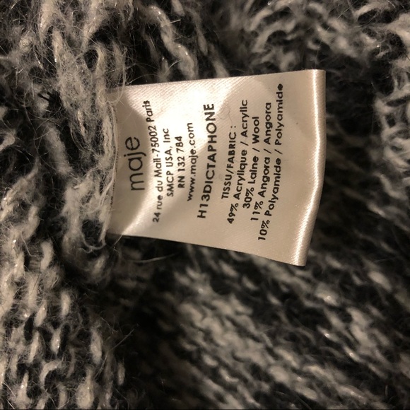 Maje Metallic Black/Grey Slouchy Knit Sweater π€π€ - Picture 3 of 5